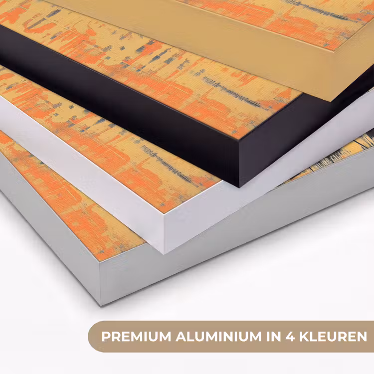 Retro - Vrouw - Koptelefoon - Oranje Textielframe zwart klein -USP_kleurenNL