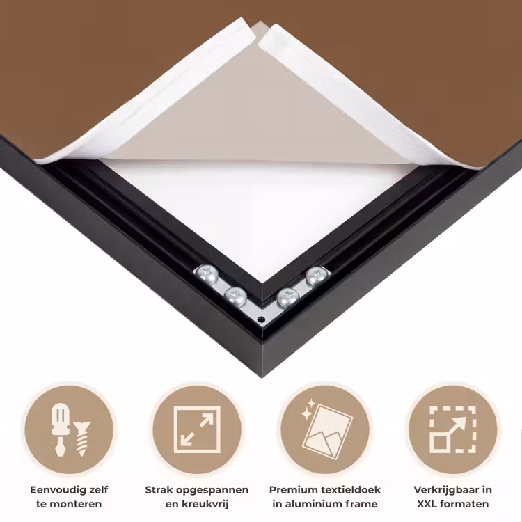 Rich - Espresso - Bruin Textielframe zwart klein 947 -USP_feed_closeupNL