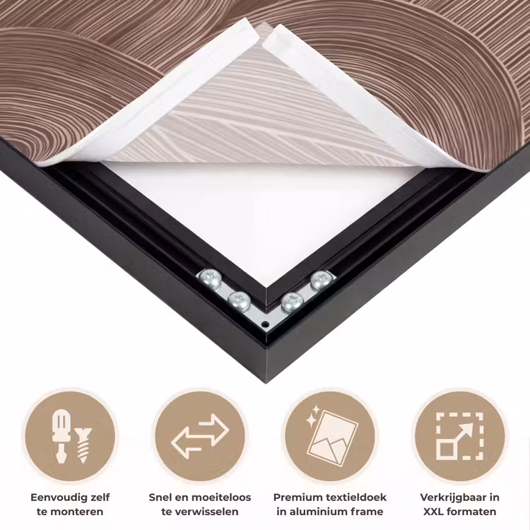 Ritmisch - Effect - Bruin Textielframe zwart klein 947 -USP_closeupNL
