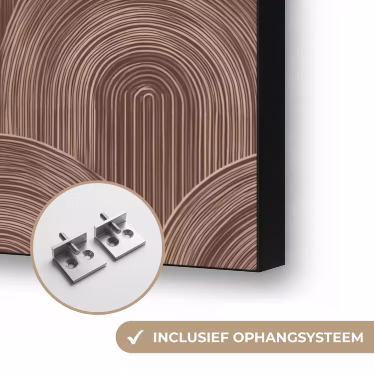 Ritmisch - Effect - Bruin Textielframe zwart klein 947 -USP_ophangsysteemNL