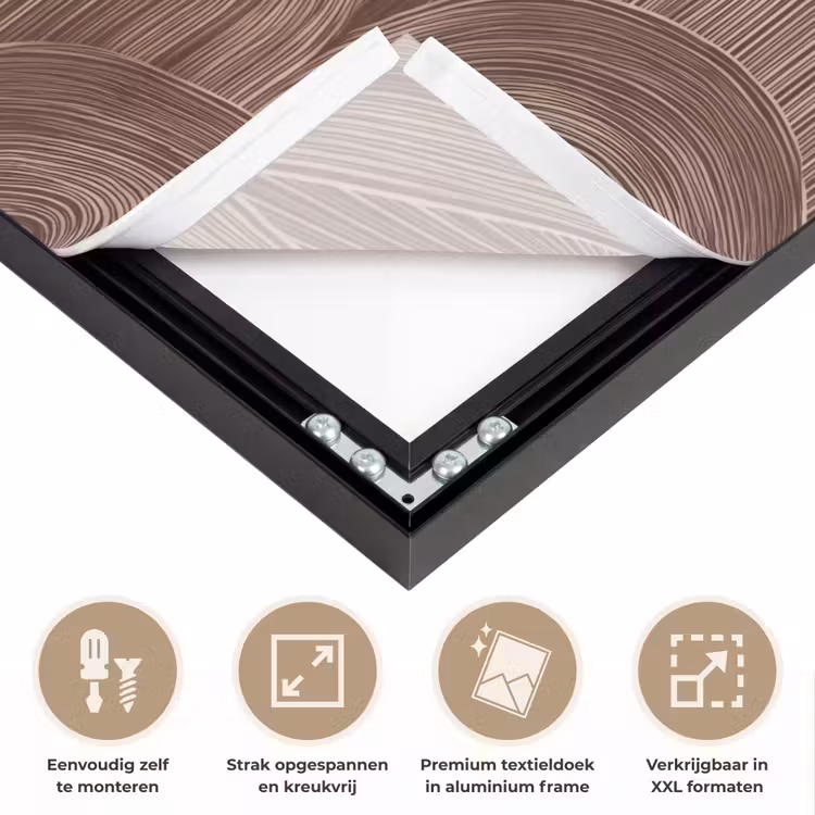 Ritmisch - Effect - Bruin Textielframe zwart klein 947 -USP_feed_closeupNL