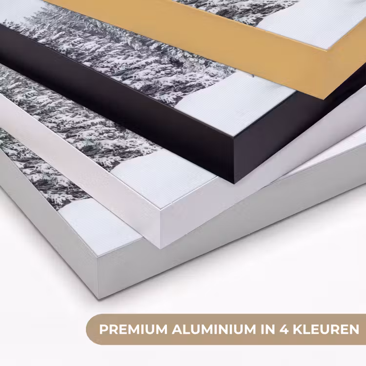 Rivier - Bevroren - Landschap - Winter Textielframe zwart klein -USP_kleurenNL