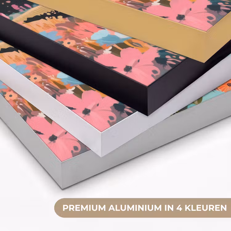 Rivier - Diepte - Bloemen Textielframe zwart klein -USP_kleurenNL