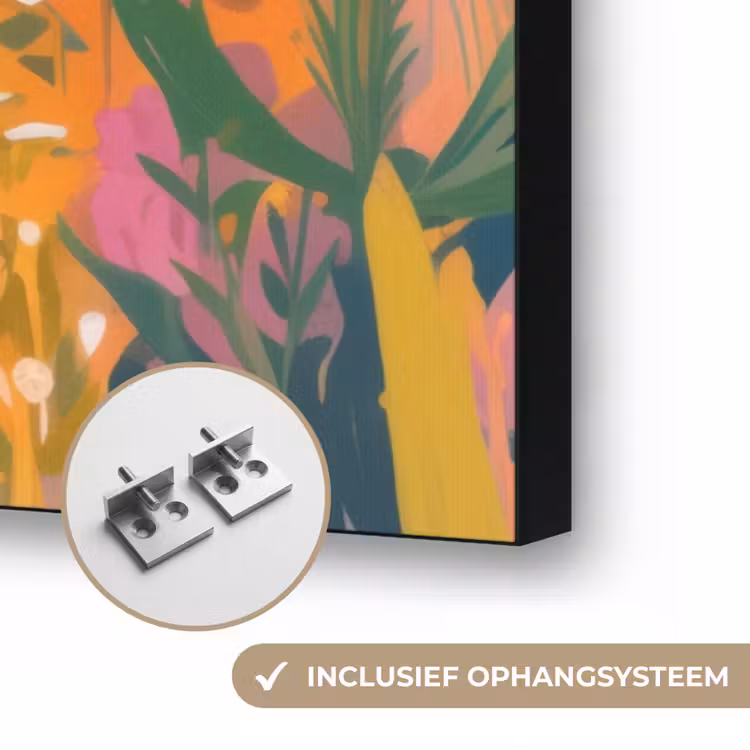 Rivier - Diepte - Bloemen Textielframe zwart klein -USP_ophangsysteemNL