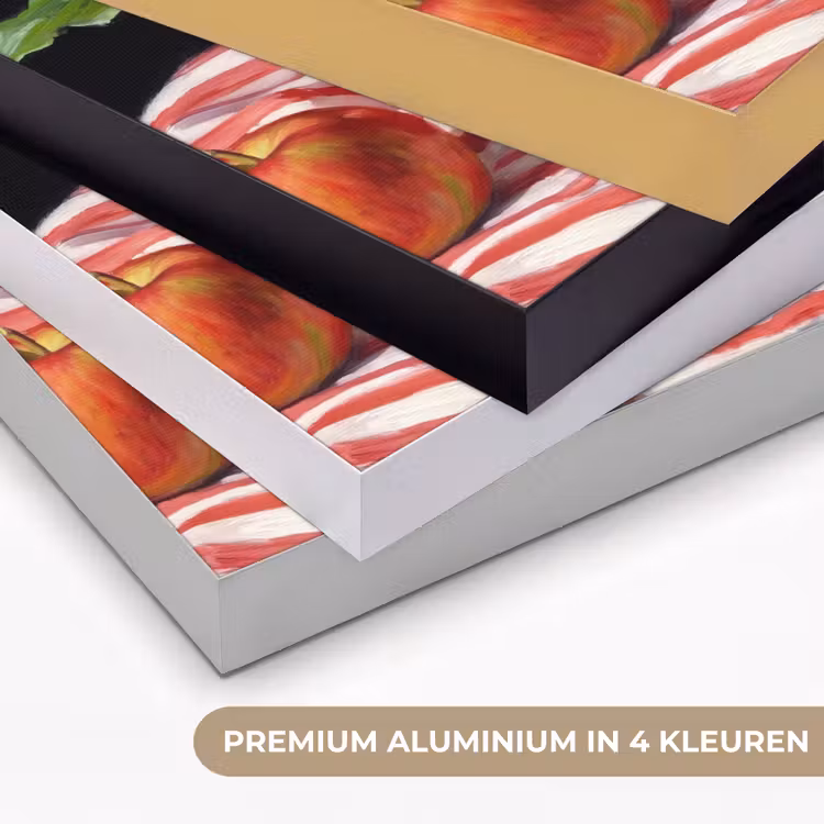 Art frame - Rode bloemen - Vaas - Rode bloemen - Vaas Textielframe zwart klein