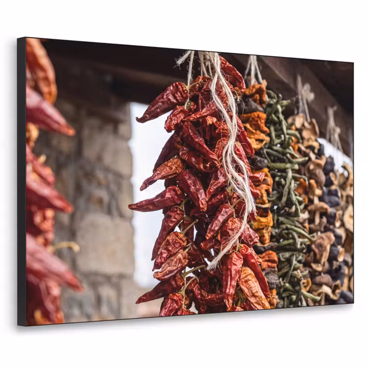 Art frame - Rode pepers - Eten - Rode pepers - Eten Textielframe zwart klein
