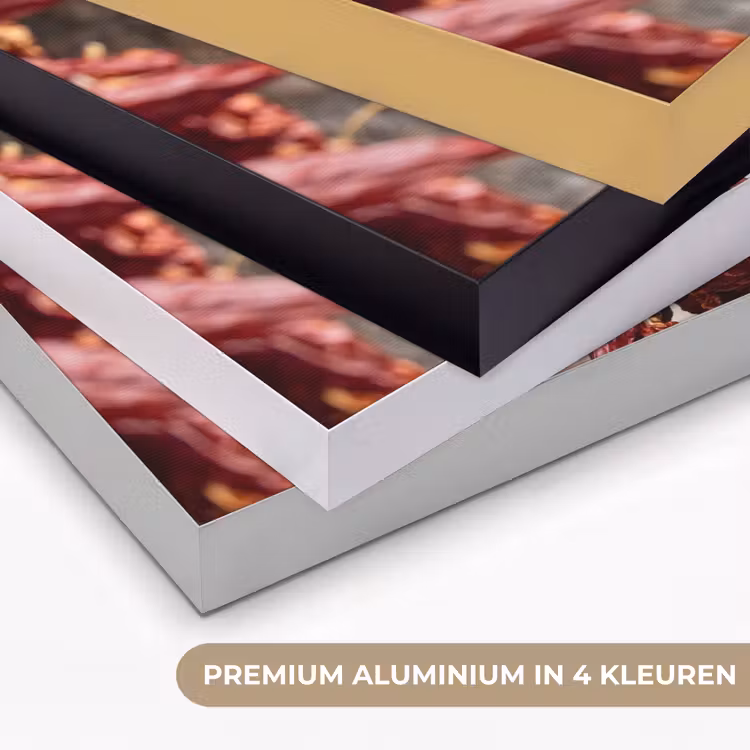 Art frame - Rode pepers - Eten - Rode pepers - Eten Textielframe zwart klein