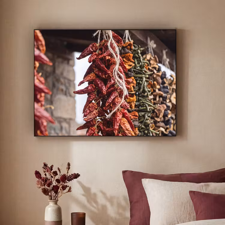 Art frame - Rode pepers - Eten - Rode pepers - Eten Textielframe zwart klein