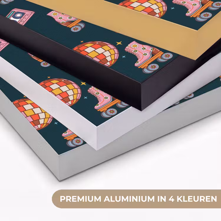 Rolschaatsen - Patroon - Disco Textielframe zwart klein 947 -USP_kleurenNL