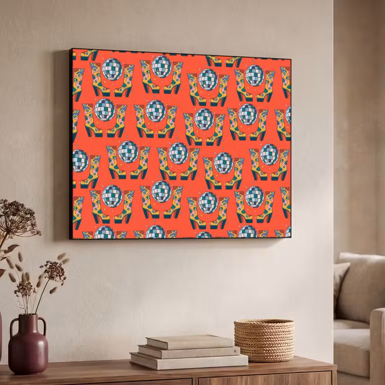 Rood - Disco - Patroon Textielframe - compleet frame klein 947 -sfeer3