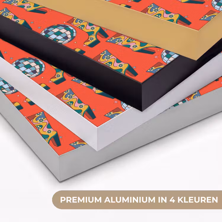 Rood - Disco - Patroon Textielframe zwart klein 947 -USP_kleurenNL