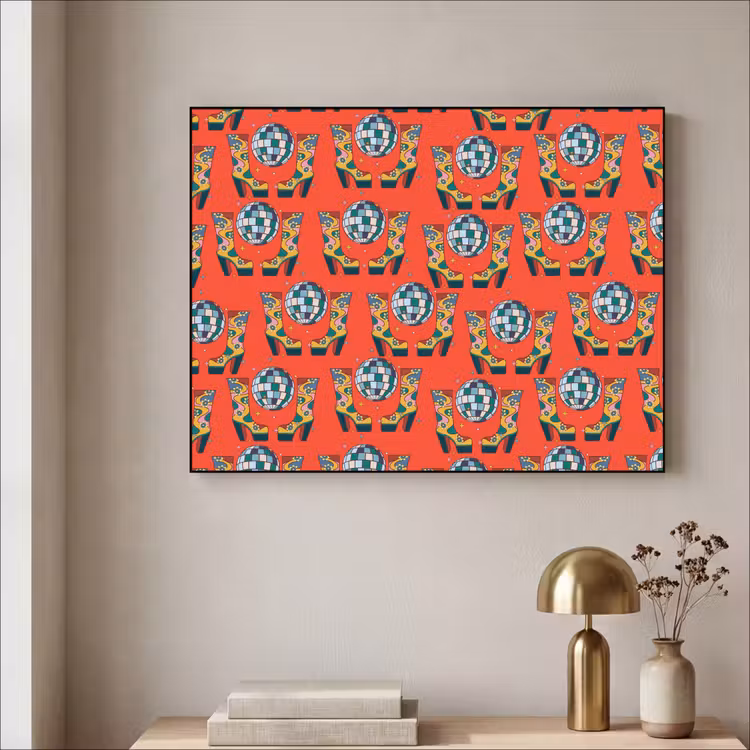 Rood - Disco - Patroon Textielframe - compleet frame klein 947 -sfeer2