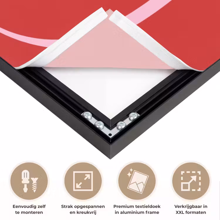 Rood - Love - Valentijn - Roze Textielframe zwart klein -USP_feed_closeupNL