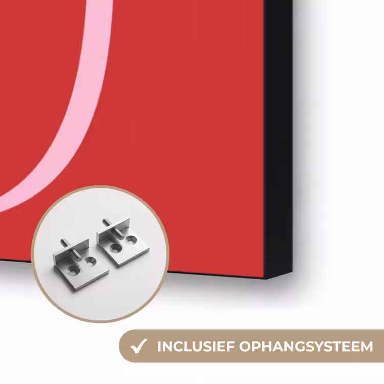 Rood - Love - Valentijn - Roze Textielframe zwart klein -USP_ophangsysteemNL