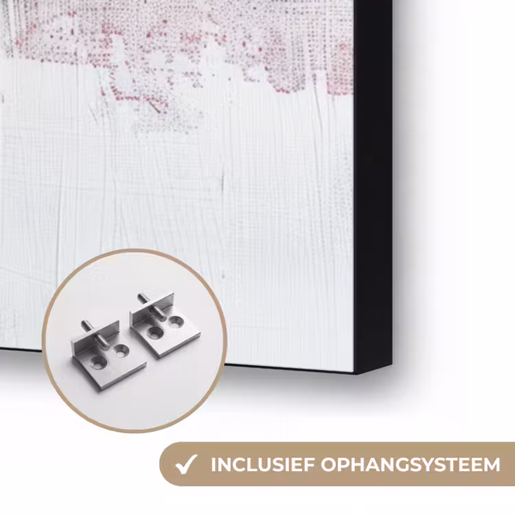 Rood - Marmer - Abstract - Goud - Modern Textielframe zwart klein -USP_ophangsysteemNL
