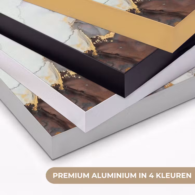 Rood - Marmer - Goud Textielframe zwart klein -USP_kleurenNL