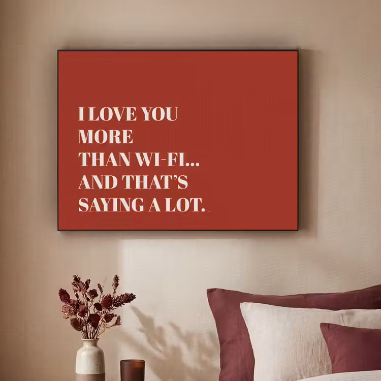 Rood - Quote - Liefde Textielframe zwart klein -sfeer1