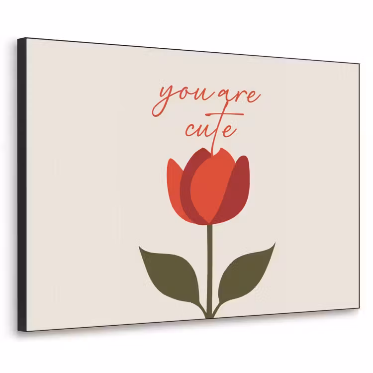 Roos - Rood - Bloem - Valentijn Textielframe - compleet frame klein -3d