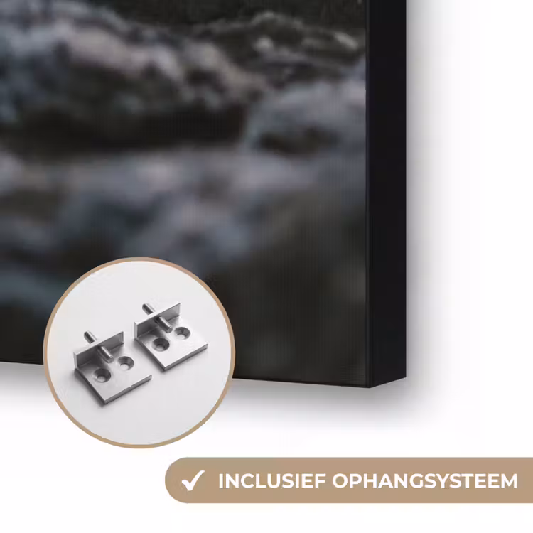 Rotsen - Vuurtoren - Wit Textielframe zwart klein -USP_ophangsysteemNL