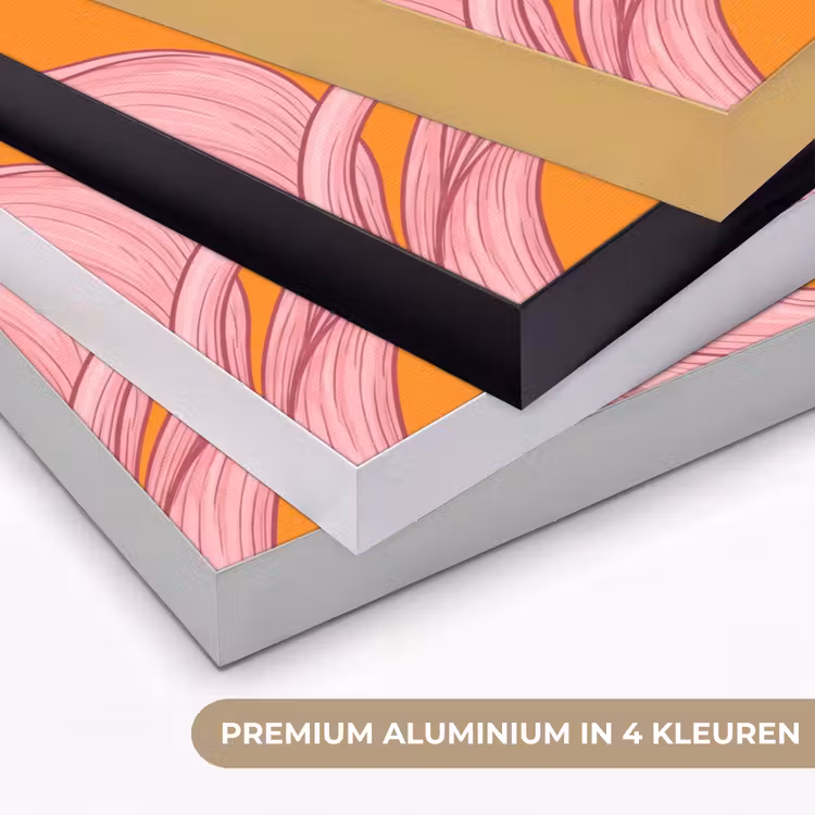 Art frame - Roze bloemen - Modern - Roze bloemen - Modern Textielframe zwart klein