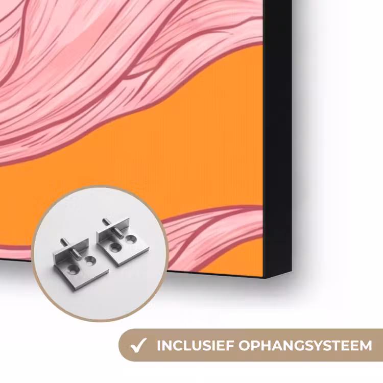 Art frame - Roze bloemen - Modern - Roze bloemen - Modern Textielframe zwart klein