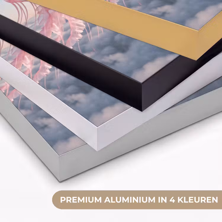 Art frame - Roze dier - Wolken - Roze dier - Wolken Textielframe zwart klein