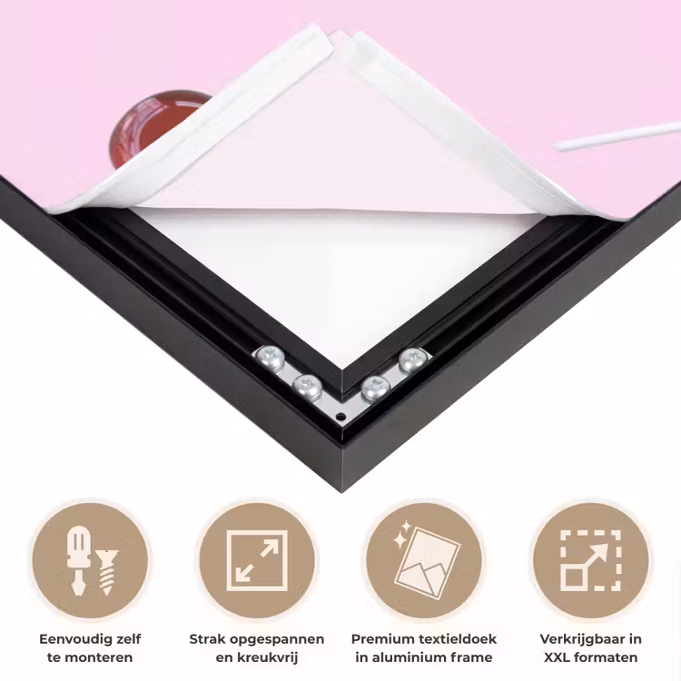 Roze - Hart - Lolly - Snoep Textielframe zwart klein -USP_feed_closeupNL