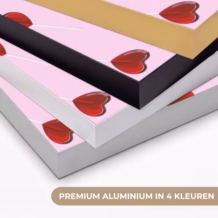 Roze - Hart - Lolly - Snoep Textielframe zwart klein -USP_kleurenNL