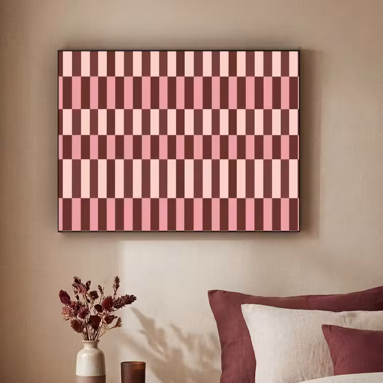 Roze - Rood - Blokjes Textielframe zwart klein 947 -sfeer1