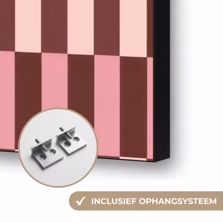 Roze - Rood - Blokjes Textielframe zwart klein 947 -USP_ophangsysteemNL