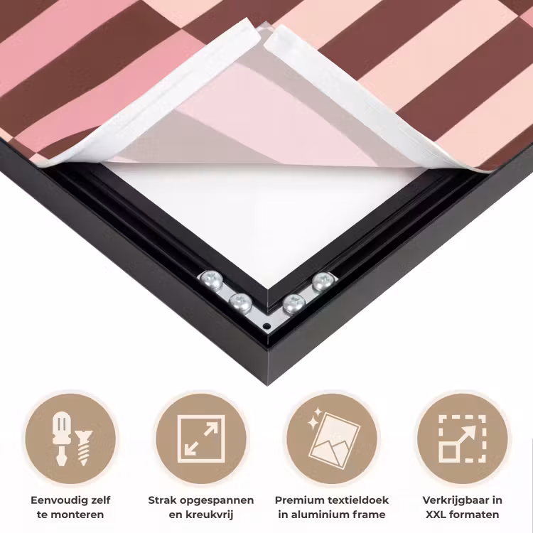 Roze - Rood - Blokjes Textielframe zwart klein 947 -USP_feed_closeupNL