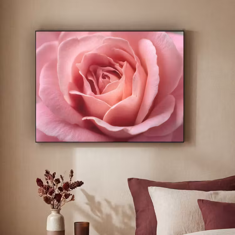Roze - Roos - Romantisch Textielframe - compleet frame klein -sfeer1