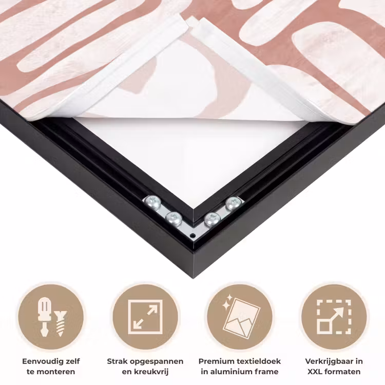 Roze - Wit - Organisch Textielframe zwart klein 947 -USP_feed_closeupNL
