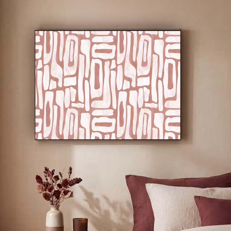 Roze - Wit - Organisch Textielframe zwart klein 947 -sfeer1