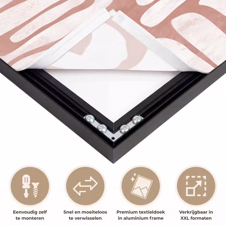 Roze - Wit - Organisch Textielframe zwart klein 947 -USP_closeupNL