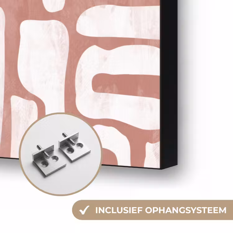 Roze - Wit - Organisch Textielframe zwart klein 947 -USP_ophangsysteemNL