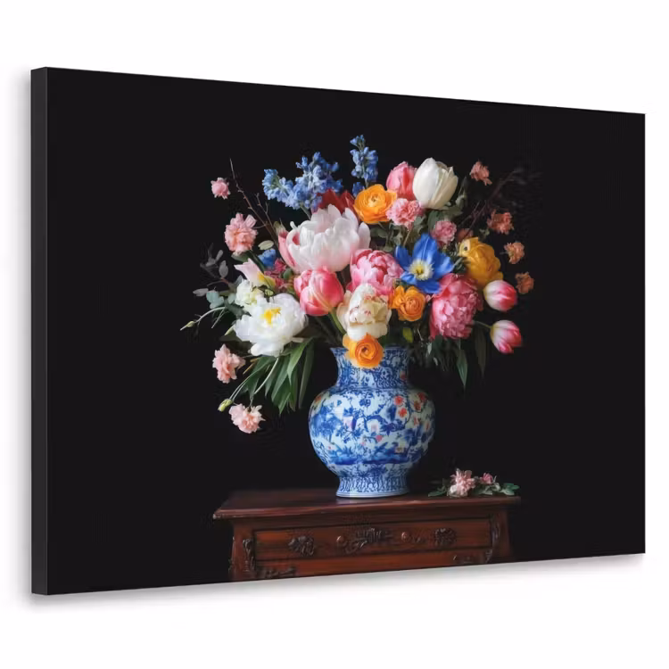 Rozen - Bloemen - Vaas - Boeket Textielframe - compleet frame klein -3d
