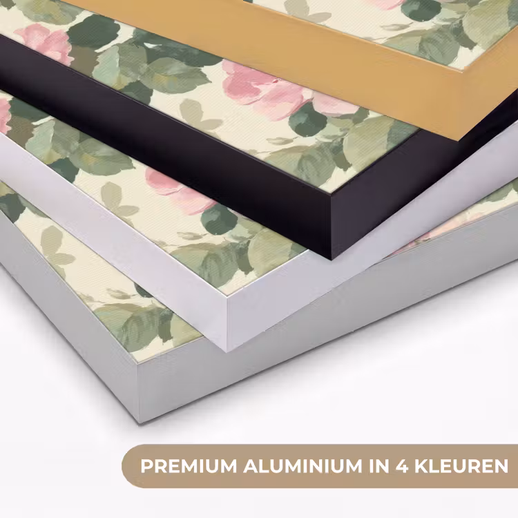 Rozen - Botanisch - Roze Textielframe zwart klein 947 -USP_kleurenNL