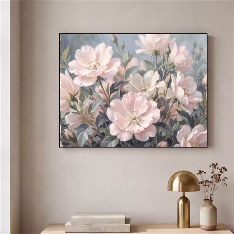 Rozen - Illustratie - Roze Textielframe zwart klein -sfeer2