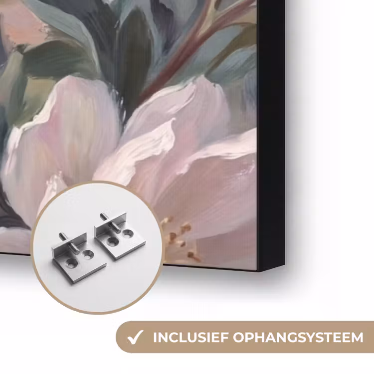 Rozen - Illustratie - Roze Textielframe zwart klein -USP_ophangsysteemNL