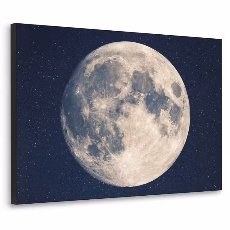 Ruimte - Maan - Kosmos Textielframe zwart klein -3d