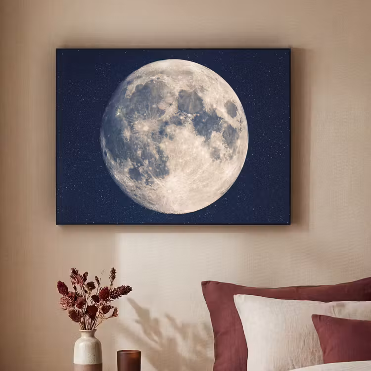 Ruimte - Maan - Kosmos Textielframe zwart klein -sfeer1