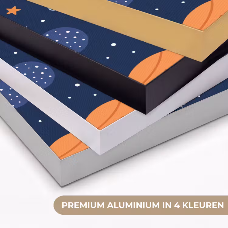 Ruimte - Planeten - Kleurrijk Textielframe zwart klein -USP_kleurenNL