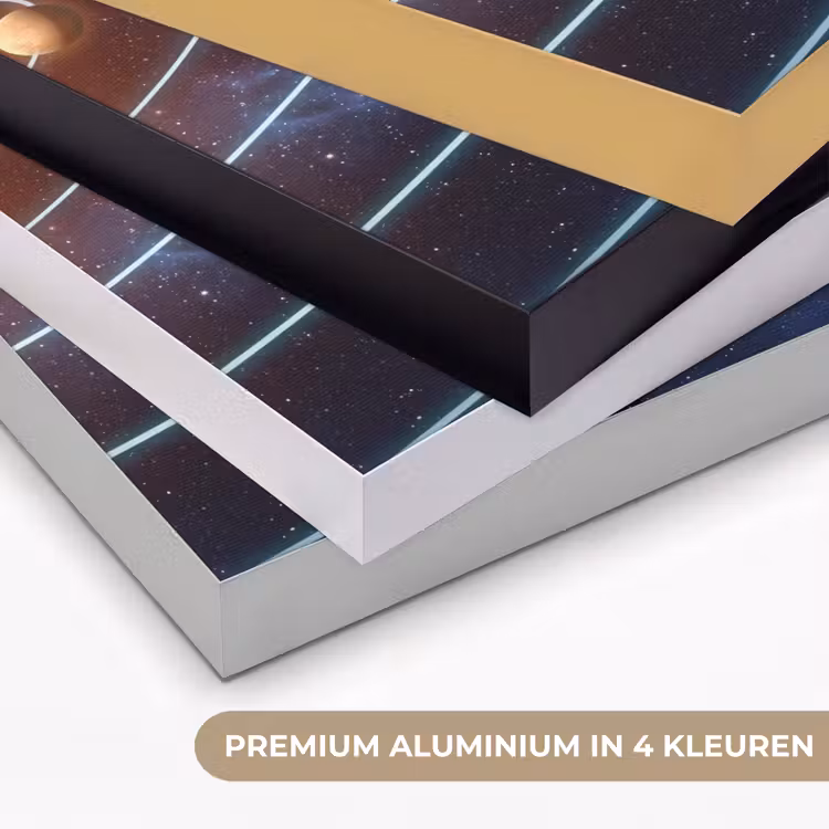 Ruimte - Zonnestelsel - Blauw Textielframe zwart klein -USP_kleurenNL