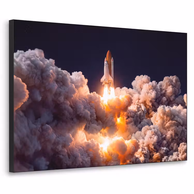 Art frame - Ruimtevaartuig - Lancering - Sterren - Ruimtevaartuig - Lancering - Sterren Textielframe zwart klein