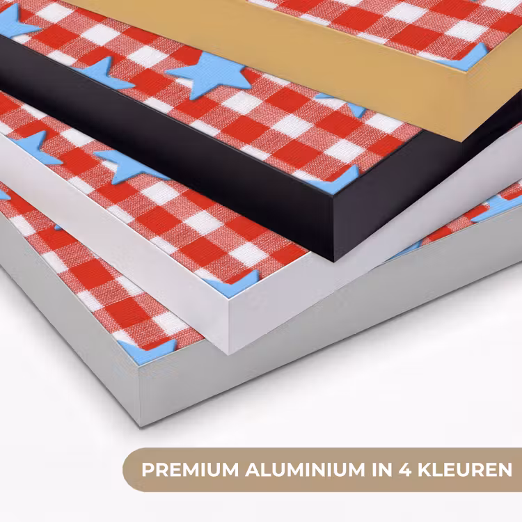 Ruit - Sterren - Rood Textielframe zwart klein 947 -USP_kleurenNL