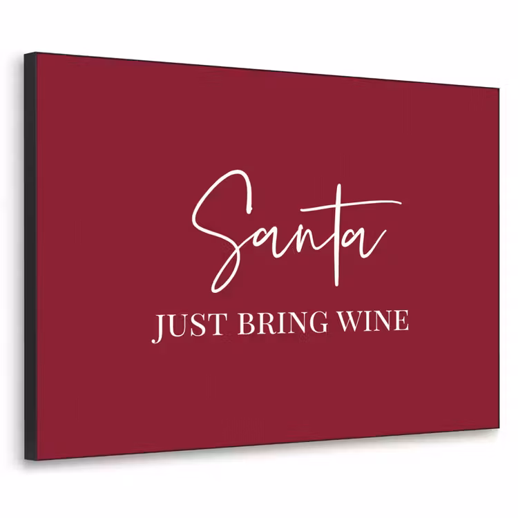 Santa - Wine - Rood - Kerst - Kerstman Textielframe - compleet frame klein -3d