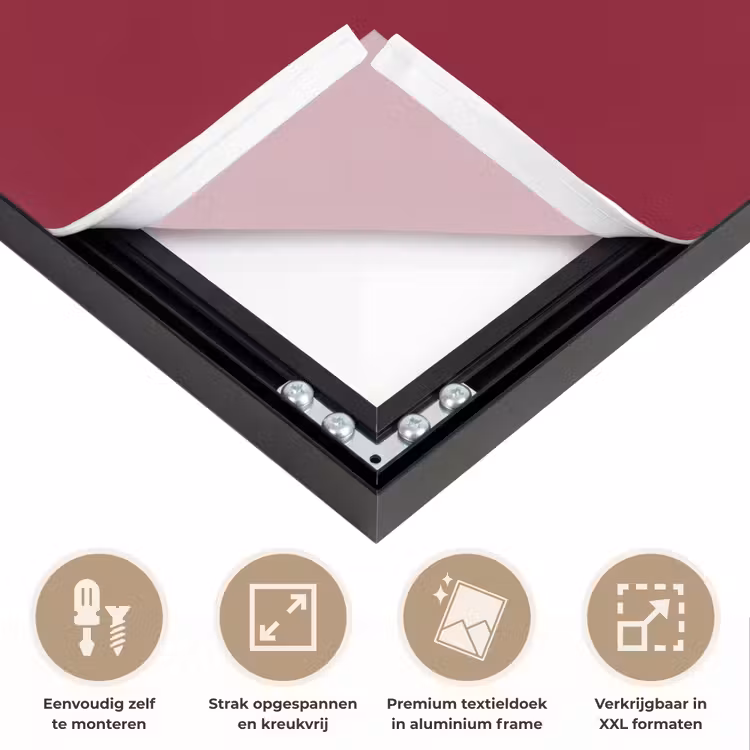 Santa - Wine - Rood - Kerst - Kerstman Textielframe zwart klein -USP_feed_closeupNL