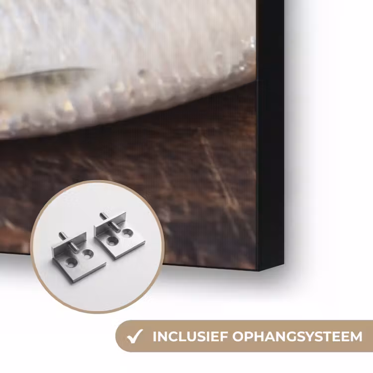 Art frame - Sardientje - krant - snijplank - Sardientje - krant - snijplank Textielframe zwart klein