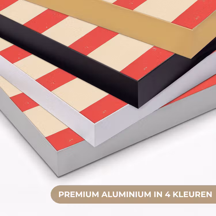 Sardines - Rood en beige strepen Textielframe zwart klein -USP_kleurenNL